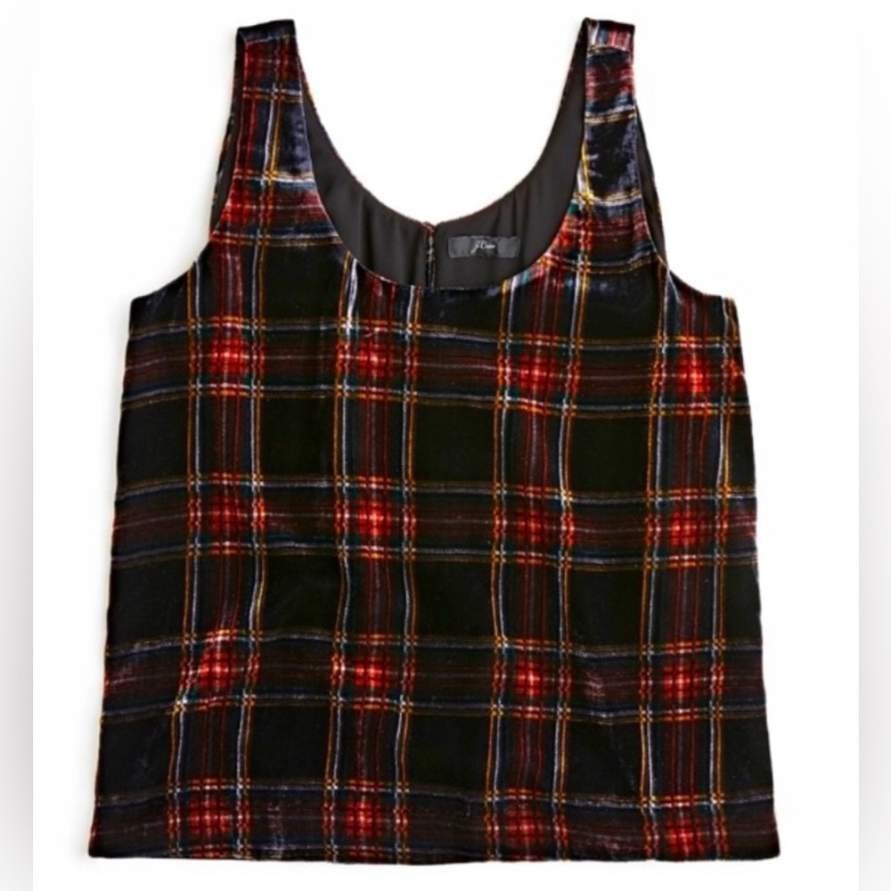 J. Crew Velvet Stewart Tartan Plain Tank Top . Size 2